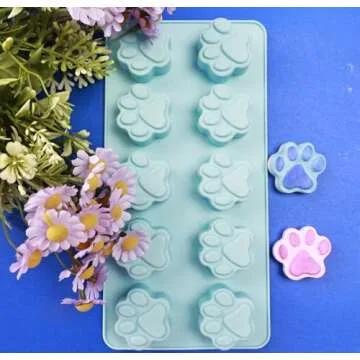 GELIFATLE Puppy Dog Paw and Bone Silicone Molds Silicone Trays, Non-Stick Food Grade Silicone Molds for Chocolate, Candy, Jelly, Ice Cube, Dog Treats, Cupcake Baking Mould, Muffin pan