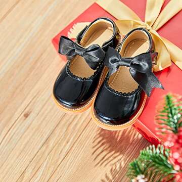 Otter MOMO Todder Little Girls Black Oxford Shoes Mary Jane T-Strap Size 7 School Uniform Party Dress Flat Shoes