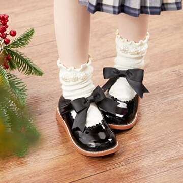 Otter MOMO Todder Little Girls Black Oxford Shoes Mary Jane T-Strap Size 7 School Uniform Party Dress Flat Shoes