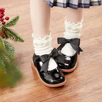Otter MOMO Todder Little Girls Black Oxford Shoes Mary Jane T-Strap Size 7 School Uniform Party Dress Flat Shoes