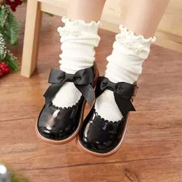 Otter MOMO Todder Little Girls Black Oxford Shoes Mary Jane T-Strap Size 7 School Uniform Party Dress Flat Shoes