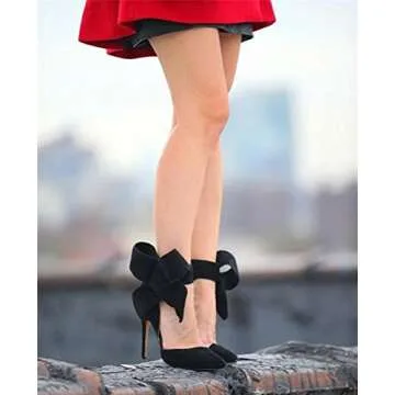 Fashion Women's Pointy Toe Stiletto Bow Dress Pumps
