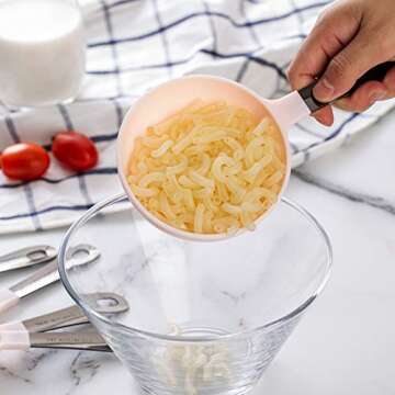 Country Kitchen 12 PC Measuring Cups Set and Measuring Spoon Set/Gunmetal Stainless Steel Handles/Nesting Kitchen Measuring Set/Liquid Measuring Cup Set/Dry Measuring Cup Set (Pink)