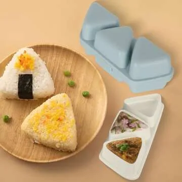 HIBILDER 6 in 1 Onigiri Mold Triangle Sushi Mold Once Quickly Make 6pcs Sushi - Multifunctional Rice Ball Mold for Making and Storing Sushi