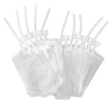 Amazlab Halloween Party Cups, Live Blood of Theme Parties- IV Blood Bag Drink Containers 11.5 FL Oz, Vampire/ Hospital/Halloween Theme Party Favors, Nurse Graduation Party Props (10Packs)