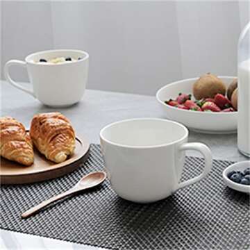 Sweese Soup Mugs - Coffee Mugs 17 Ounce Porcelain Jumbo Mugs for Coffee, Tea, Soup, Ice Cream, Cereal, Set of 2, White No. 620.201