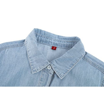Imily Bela Women Denim Dress Casual Summer Jean Shirt Dress