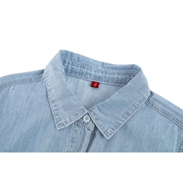 Imily Bela Women Denim Dress Casual Summer Jean Shirt Dress