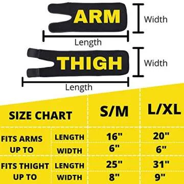 1H1K Sports Arm Trimmers Thigh Trimmers for Weight Loss (4 Pack Set) | Arm and Thigh Sweat Shaper Bands for Women and Men | Increases Heat & Sweat Production | Arm Thigh Exercise (Small/Medium)