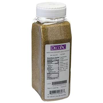 DecoPac Sanding Sugar | Sparkling Gold Edible Sugar Sprinkles | 33oz | Edible Sanding Sugar in Handheld Container | Made In USA | Sugar Sprinkle Mix For Cakes, Cupcakes, Cookies, Extra Large Pack | 33 Ounce - Sparkling Gold