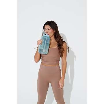 Zulu Goals 64oz Large Half Gallon Jug Water Bottle with Motivational Time Marker, Covered Straw Spou...