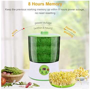 Bean Sprouts Machine with LED Display and Automatic Watering