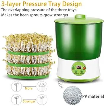 Bean Sprouts Machine with LED Display and Automatic Watering