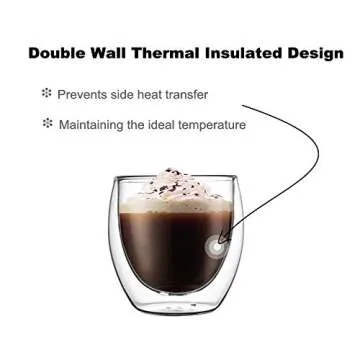 Futu Double Wall Espresso Cups Set for Coffee Lovers