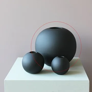 Cooee Design 20cm Matte Black Ball Vase for Your Home