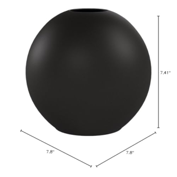 Cooee Design 20cm Matte Black Ball Vase for Your Home