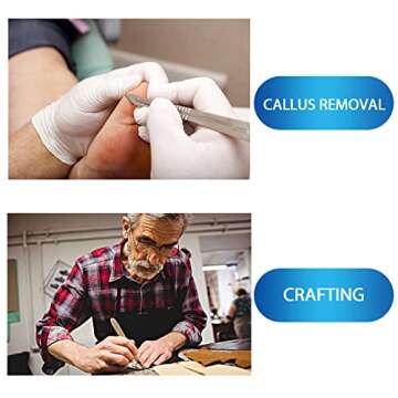 15 Pack Surgical Blades #10 with Stainless Steel Scalpel Handle, High Carbon Steel Dermablade Blades Individually Wrapped Sterile for Dermaplaining, Podiatry, Crafts & More