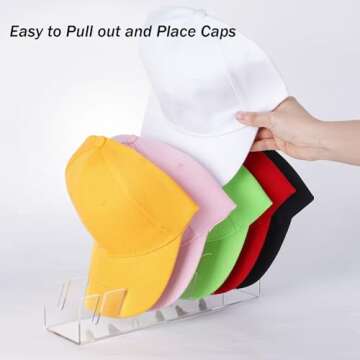 Ausugar Baseball Cap Storage, 2PCS Hat Stand for 14 Caps, Acrylic Material, White-2