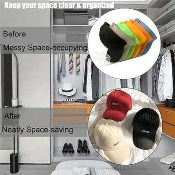 Ausugar Baseball Cap Storage, 2PCS Hat Stand for 14 Caps, Acrylic Material, White-2