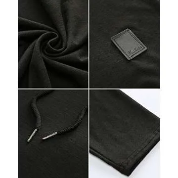 Lexiart Mens Fashion Athletic Hoodies Sport Sweatshirt Solid Color Fleece Pullover Black XL