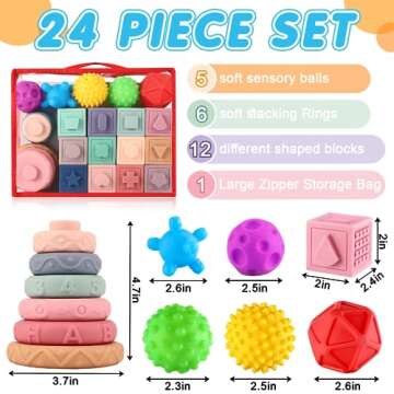 Blstliebzb Baby Toys 6 to 12 Months,Montessori Toys for Babies 6-12 Months,Infant Toys Set,Soft Baby...