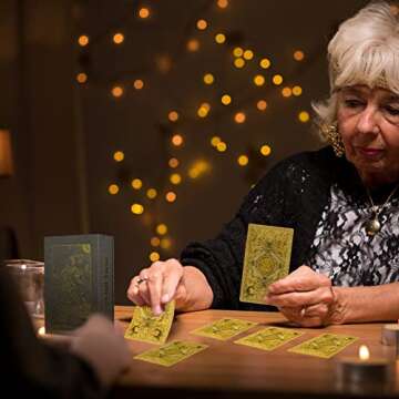 KIINO 78 Gold foil Tarot Cards with Guide Book Tarot Deck for Beginners and Professional Player with...