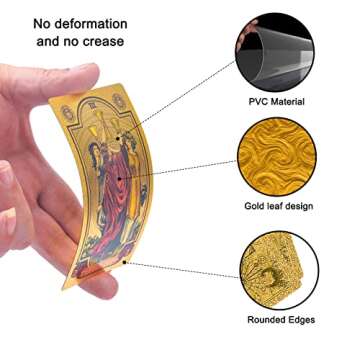 KIINO 78 Gold foil Tarot Cards with Guide Book Tarot Deck for Beginners and Professional Player with Box Tarot PVC Durable Waterproof Wrinkle Resistant