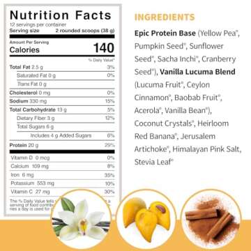 Sprout Living Epic Protein Powder - Vegan Superfood Blend 20g