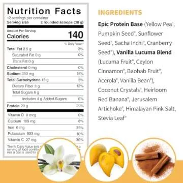 Sprout Living Epic Protein Powder - Vegan Superfood Blend 20g