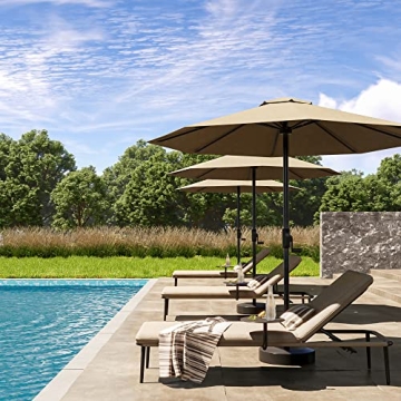 EAST OAK Adjustable Aluminum Chaise Lounge with Table