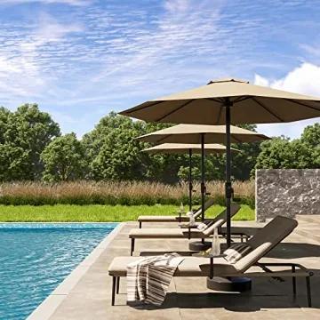 EAST OAK Adjustable Aluminum Chaise Lounge with Table