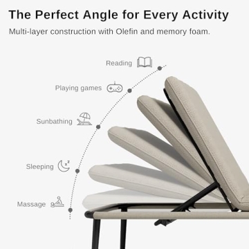 EAST OAK Adjustable Aluminum Chaise Lounge with Table