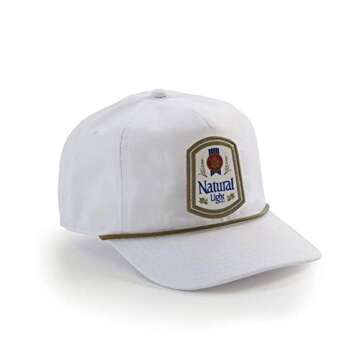 ROWDY GENTLEMAN Men's Natty Vintage Logo Hat - Classic White with Rope Detail