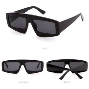 MUTYNE Rectangle Shape Sunglasses Women Gothic Fashion Mirror Sun Glasses Eyewear For Women,C6,One size