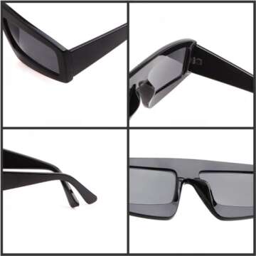 MUTYNE Rectangle Shape Sunglasses Women Gothic Fashion Mirror Sun Glasses Eyewear For Women,C6,One size