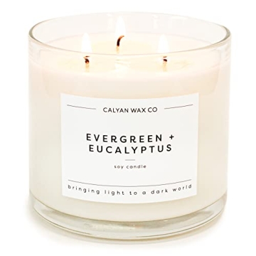 Calyan Wax Soy Candle - Evergreen Eucalyptus 3 Wick