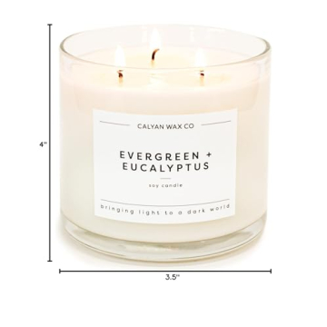 Calyan Wax Soy Candle - Evergreen Eucalyptus 3 Wick