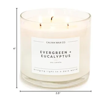 Calyan Wax Soy Candle - Evergreen Eucalyptus 3 Wick