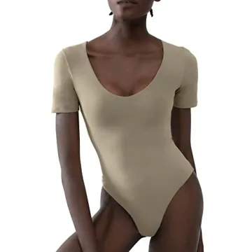 Stylish PUMIEY Women's V Neck Bodysuit for Summer