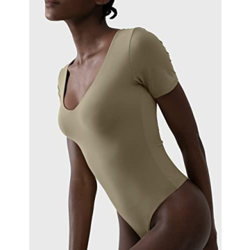 Stylish PUMIEY Women's V Neck Bodysuit for Summer