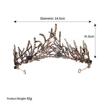 Black Swan Crown Gothic Tiara Evil Ice Queen Headpiece Branches Witch Halo Crown