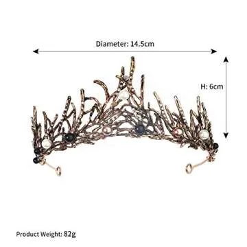 Black Swan Crown Gothic Tiara Evil Ice Queen Headpiece Branches Witch Halo Crown