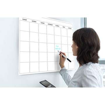 Large Dry Erase Laminated Wall Calendar 24” Inch by 36” Inch Size by Earlyadopters | Premium Huge Monthly Planner for Office - None Magnetic | Wall Calendar for Planning