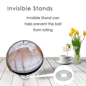 Crystal Ball Photography, K9 Clear Glass Ball Art Decor for Photography Props Accessory Feng Shui Ma...