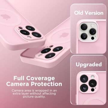 CAPRRO Magnetic for iPhone 15 Pro Max Case, [Compatible with MagSafe] [Full Camera Protection] Shockproof Protective Slim Translucent Matte Phone Case for iPhone 15 Pro Max 6.7'', Pastel Pink