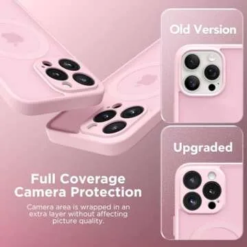 CAPRRO Magnetic for iPhone 15 Pro Max Case, [Compatible with MagSafe] [Full Camera Protection] Shockproof Protective Slim Translucent Matte Phone Case for iPhone 15 Pro Max 6.7'', Pastel Pink