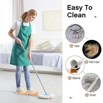 Jecery 2 Pairs Microfiber Cleaning Mop Slippers for Floor Cleaning House Mop Shoes Men and Women Washable Unisex Dusting Slippers Dirt Tool Supplies(Medium,Black, Beige)