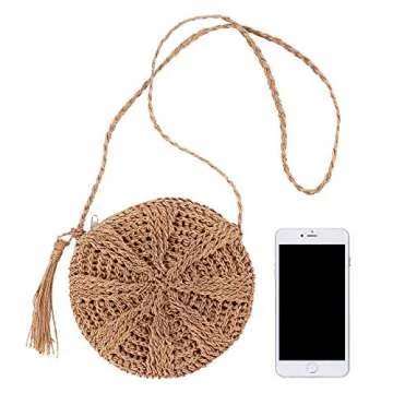 Ayliss Handmade Straw Crossbody Purse for Summer Style