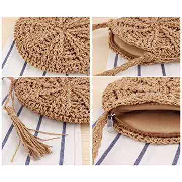 Ayliss Handmade Straw Crossbody Purse for Summer Style