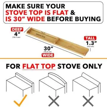 SpaceAid 30" Wide Kitchen Shelf Organizer for Stove, Magnetic Bamboo Spices Shelf for Home Stove Kit...